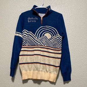 Dutch bros 3/4 zip sweater.